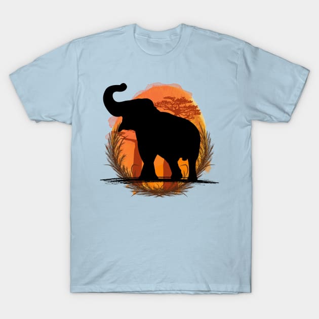 Elephant Silhouette - Savannah T-Shirt by Petprinty